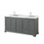 Wyndham WCS202072DKGCMUNSMXX Deborah 72 Inch Double Bathroom Vanity in Dark Gray, White Carrara Marble Countertop, Undermount Square Sinks, and No Mirror