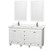 Wyndham WCV800060DWHC2UNSM24 Acclaim 60 Inch Double Bathroom Vanity in White, Light-Vein Carrara Cultured Marble Countertop, Undermount Square Sinks, 24 Inch Mirrors