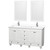 Wyndham WCV800060DWHWCUNSM24 Acclaim 60 Inch Double Bathroom Vanity in White, White Cultured Marble Countertop, Undermount Square Sinks, 24 Inch Mirrors