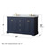 Wyndham WCV232360DBLCMUNOMXX Avery 60 Inch Double Bathroom Vanity in Dark Blue, White Carrara Marble Countertop, Undermount Oval Sinks, and No Mirror