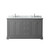 Wyndham WCV232360DKGCMUNOMXX Avery 60 Inch Double Bathroom Vanity in Dark Gray, White Carrara Marble Countertop, Undermount Oval Sinks, and No Mirror