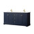 Wyndham WCV232372DBLC2UNSMXX Avery 72 Inch Double Bathroom Vanity in Dark Blue, Light-Vein Carrara Cultured Marble Countertop, Undermount Square Sinks, No Mirror