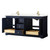 Wyndham WCV232372DBLC2UNSMXX Avery 72 Inch Double Bathroom Vanity in Dark Blue, Light-Vein Carrara Cultured Marble Countertop, Undermount Square Sinks, No Mirror