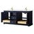Wyndham WCV232372DBLWCUNSMXX Avery 72 Inch Double Bathroom Vanity in Dark Blue, White Cultured Marble Countertop, Undermount Square Sinks, No Mirror