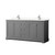 Wyndham WCV232372DKGC2UNSMXX Avery 72 Inch Double Bathroom Vanity in Dark Gray, Light-Vein Carrara Cultured Marble Countertop, Undermount Square Sinks, No Mirror