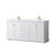Wyndham WCV232372DWGC2UNSMXX Avery 72 Inch Double Bathroom Vanity in White, Light-Vein Carrara Cultured Marble Countertop, Undermount Square Sinks, Brushed Gold Trim