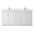 Wyndham WCV232372DWGC2UNSMXX Avery 72 Inch Double Bathroom Vanity in White, Light-Vein Carrara Cultured Marble Countertop, Undermount Square Sinks, Brushed Gold Trim