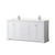 Wyndham WCV232372DWHC2UNSMXX Avery 72 Inch Double Bathroom Vanity in White, Light-Vein Carrara Cultured Marble Countertop, Undermount Square Sinks, No Mirror