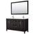 Wyndham WCV252560DDEC2UNSM58 Daria 60 Inch Double Bathroom Vanity in Dark Espresso, Light-Vein Carrara Cultured Marble Countertop, Undermount Square Sinks, 58 Inch Mirror