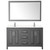 Wyndham WCV252560DKGC2UNSM58 Daria 60 Inch Double Bathroom Vanity in Dark Gray, Light-Vein Carrara Cultured Marble Countertop, Undermount Square Sinks, 58 Inch Mirror
