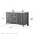 Wyndham WCV252560DKGC2UNSM58 Daria 60 Inch Double Bathroom Vanity in Dark Gray, Light-Vein Carrara Cultured Marble Countertop, Undermount Square Sinks, 58 Inch Mirror
