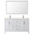 Wyndham WCV252560DWHC2UNSM58 Daria 60 Inch Double Bathroom Vanity in White, Light-Vein Carrara Cultured Marble Countertop, Undermount Square Sinks, 58 Inch Mirror