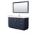 Wyndham WCF292960SBLC2UNSM58 Miranda 60 Inch Single Bathroom Vanity in Dark Blue, Light-Vein Carrara Cultured Marble Countertop, Undermount Square Sink, Brushed Gold Trim, 58 Inch Mirror