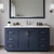 Wyndham WCF292960SBNC2UNSM58 Miranda 60 Inch Single Bathroom Vanity in Dark Blue, Light-Vein Carrara Cultured Marble Countertop, Undermount Square Sink, Brushed Nickel Trim, 58 Inch Mirror