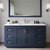 Wyndham WCF292960SBNWCUNSM58 Miranda 60 Inch Single Bathroom Vanity in Dark Blue, White Cultured Marble Countertop, Undermount Square Sink, Brushed Nickel Trim, 58 Inch Mirror