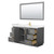 Wyndham WCF292960SGGC2UNSM58 Miranda 60 Inch Single Bathroom Vanity in Dark Gray, Light-Vein Carrara Cultured Marble Countertop, Undermount Square Sink, Brushed Gold Trim, 58 Inch Mirror