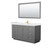 Wyndham WCF292960SGGWCUNSM58 Miranda 60 Inch Single Bathroom Vanity in Dark Gray, White Cultured Marble Countertop, Undermount Square Sink, Brushed Gold Trim, 58 Inch Mirror