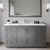 Wyndham WCF292960SGGWCUNSM58 Miranda 60 Inch Single Bathroom Vanity in Dark Gray, White Cultured Marble Countertop, Undermount Square Sink, Brushed Gold Trim, 58 Inch Mirror