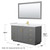 Wyndham WCF292960SGGWCUNSM58 Miranda 60 Inch Single Bathroom Vanity in Dark Gray, White Cultured Marble Countertop, Undermount Square Sink, Brushed Gold Trim, 58 Inch Mirror