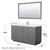 Wyndham WCF292960SKGWCUNSM58 Miranda 60 Inch Single Bathroom Vanity in Dark Gray, White Cultured Marble Countertop, Undermount Square Sink, Brushed Nickel Trim, 58 Inch Mirror