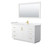 Wyndham WCF292960SWGC2UNSM58 Miranda 60 Inch Single Bathroom Vanity in White, Light-Vein Carrara Cultured Marble Countertop, Undermount Square Sink, Brushed Gold Trim, 58 Inch Mirror