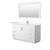 Wyndham WCF292960SWHC2UNSM58 Miranda 60 Inch Single Bathroom Vanity in White, Light-Vein Carrara Cultured Marble Countertop, Undermount Square Sink, Brushed Nickel Trim, 58 Inch Mirror