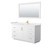 Wyndham WCF292960SWGWCUNSM58 Miranda 60 Inch Single Bathroom Vanity in White, White Cultured Marble Countertop, Undermount Square Sink, Brushed Gold Trim, 58 Inch Mirror
