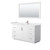 Wyndham WCF292960SWHWCUNSM58 Miranda 60 Inch Single Bathroom Vanity in White, White Cultured Marble Countertop, Undermount Square Sink, Brushed Nickel Trim, 58 Inch Mirror
