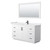 Wyndham WCF292960SWBWCUNSM58 Miranda 60 Inch Single Bathroom Vanity in White, White Cultured Marble Countertop, Undermount Square Sink, Matte Black Trim, 58 Inch Mirror