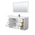 Wyndham WCF292960SWBWCUNSM58 Miranda 60 Inch Single Bathroom Vanity in White, White Cultured Marble Countertop, Undermount Square Sink, Matte Black Trim, 58 Inch Mirror