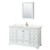 Wyndham WCS202060SWGC2UNSMED Deborah 60 Inch Single Bathroom Vanity in White, Carrara Cultured Marble Countertop, Undermount Square Sink, Brushed Gold Trim, Medicine Cabinet