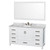 Wyndham WCS141460SWHCMUNOM58 Sheffield 60 Inch Single Bathroom Vanity in White, White Carrara Marble Countertop, Undermount Oval Sink, and 58 Inch Mirror