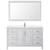 Wyndham WCV252560SWHC2UNSM58 Daria 60 Inch Single Bathroom Vanity in White, Light-Vein Carrara Cultured Marble Countertop, Undermount Square Sink, 58 Inch Mirror