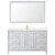 Wyndham WCV252560SWGC2UNSM58 Daria 60 Inch Single Bathroom Vanity in White, Light-Vein Carrara Cultured Marble Countertop, Undermount Square Sink, 58 Inch Mirror, Brushed Gold Trim