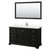 Wyndham WCS202060SDEC2UNSM58 Deborah 60 Inch Single Bathroom Vanity in Dark Espresso, Light-Vein Carrara Cultured Marble Countertop, Undermount Square Sink, 58 Inch Mirror