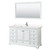 Wyndham WCS202060SWHC2UNSM58 Deborah 60 Inch Single Bathroom Vanity in White, Light-Vein Carrara Cultured Marble Countertop, Undermount Square Sink, 58 Inch Mirror