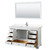 Wyndham WCS202060SWHC2UNSM58 Deborah 60 Inch Single Bathroom Vanity in White, Light-Vein Carrara Cultured Marble Countertop, Undermount Square Sink, 58 Inch Mirror