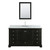 Wyndham WCS202060SDECMUNOMED Deborah 60 Inch Single Bathroom Vanity in Dark Espresso, White Carrara Marble Countertop, Undermount Oval Sink, and Medicine Cabinet