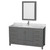 Wyndham WCS141460SKGCMUNSMED Sheffield 60 Inch Single Bathroom Vanity in Dark Gray, White Carrara Marble Countertop, Undermount Square Sink, and Medicine Cabinet
