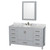 Wyndham WCS141460SGYCMUNOMED Sheffield 60 Inch Single Bathroom Vanity in Gray, White Carrara Marble Countertop, Undermount Oval Sink, and Medicine Cabinet