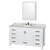 Wyndham WCS141460SWHCMUNOMED Sheffield 60 Inch Single Bathroom Vanity in White, White Carrara Marble Countertop, Undermount Oval Sink, and Medicine Cabinet