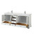 Wyndham WCS202080DWHC2UNSMXX Deborah 80 Inch Double Bathroom Vanity in White, Light-Vein Carrara Cultured Marble Countertop, Undermount Square Sinks, No Mirrors
