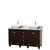 Wyndham WCV800060DESCMD2WMXX Acclaim 60 Inch Double Bathroom Vanity in Espresso, White Carrara Marble Countertop, Pyra White Sinks, and No Mirrors