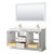 Wyndham WCV232360DWGWCUNSM58 Avery 60 Inch Double Bathroom Vanity in White, White Cultured Marble Countertop, Undermount Square Sinks, 58 Inch Mirror, Brushed Gold Trim Wyndham WCV232360DWGWCUNSM58 Avery 60 Inch Double Bathroom Vanity in White, White Cultured Marble Countertop, Undermount Square Sinks, 58 Inch Mirror, Brushed Gold Trim
