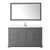 Wyndham WCV232360SKGC2UNSM58 Avery 60 Inch Single Bathroom Vanity in Dark Gray, Light-Vein Carrara Cultured Marble Countertop, Undermount Square Sink, 58 Inch Mirror