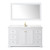 Wyndham WCV232360SWGC2UNSM58 Avery 60 Inch Single Bathroom Vanity in White, Light-Vein Carrara Cultured Marble Countertop, Undermount Square Sink, 58 Inch Mirror, Brushed Gold Trim