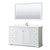 Wyndham WCV232360SWGWCUNSM58 Avery 60 Inch Single Bathroom Vanity in White, White Cultured Marble Countertop, Undermount Square Sink, 58 Inch Mirror, Brushed Gold Trim