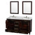 Wyndham WCS141460DESCMUNOM24 Sheffield 60 Inch Double Bathroom Vanity in Espresso, White Carrara Marble Countertop, Undermount Oval Sinks, and 24 Inch Mirrors