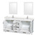 Wyndham WCS141472DWHC2UNSM24 Sheffield 72 Inch Double Bathroom Vanity in White, Carrara Cultured Marble Countertop, Undermount Square Sinks, 24 Inch Mirrors