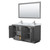 Wyndham WCF292960DKGCMUNSM58 Miranda 60 Inch Double Bathroom Vanity in Dark Gray, White Carrara Marble Countertop, Undermount Square Sinks, Brushed Nickel Trim, 58 Inch Mirror